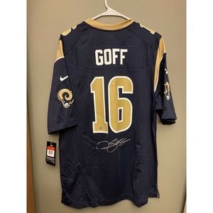 Jared Goff Real NIKE Mens Large Fanatics Certified Rams Jersey New With Tags
